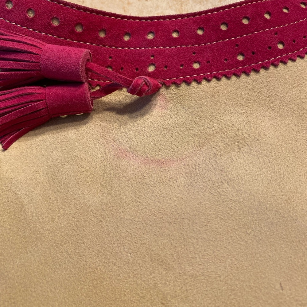 Burberry Cream and Pink Suede Hobo - Picture 8 of 10
